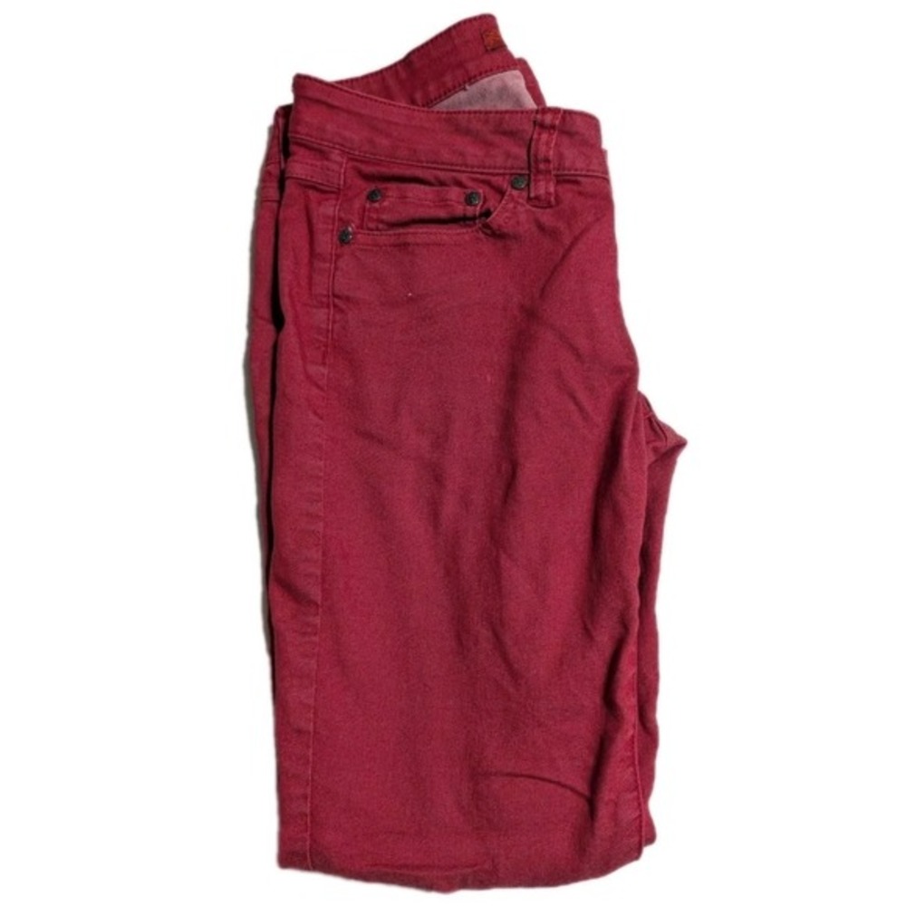Prana Women's Kara Skinny Jeans Size 2 / 26 Low Rise‎ Red 31" Inseam Denim